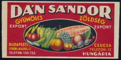 5 db háború előtti italcímke, számolócédula, stb. (Cherry Brandy, Elida, Seprő pálinka, stb.), közte...