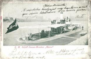 1902 SMS Maros folyami monitor. Dunai Flottilla / Donau-Flottille / Hungarian Danube fleet river guard ship