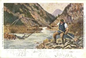 1902 Internationale Fischerei-Ausstellung in Wien / International Fishing Exhibition in Vienna. advertisement card