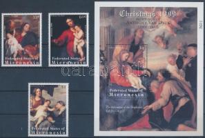 1999 Karácsony: Festmények sor Mi 878-880 + blokk Mi 57