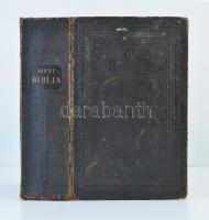 Szent Biblia. Ford.: Károli Gáspár. Bp., 1875, Brit és Külföldi Bibliatársulat. Bőrkötésben, megviselt állapotban.
