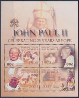 Pope John Paul II. mini sheet, II. János Pál 25 éve pápa kisív