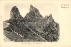 Vág-völgye, Waagthal; Oroszlánkő / Löwenstein / valley, rock (EB)