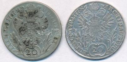 Ausztria 1767A/IC-SK 20kr Ag "II. József" + 1777A/IC-FA 20kr Ag "Mária Terézia" ...