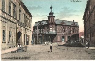 Szászváros, Broos, Orastie; Ardeleana román bank, utcakép / bank, street view (EK)