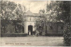 Mácsa, Macea; Gróf Károlyi Gyula kastély, felső istálló. Ruhm Ödön kiadása / castle, stable, barn