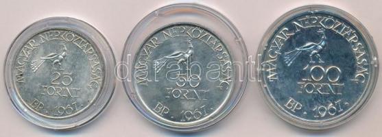 1967. 25Ft Ag + 50Ft Ag + 100Ft Ag "Kodály" sor T:1,1-  Hungary 1967. 25 Forint Ag + 50 Fo...
