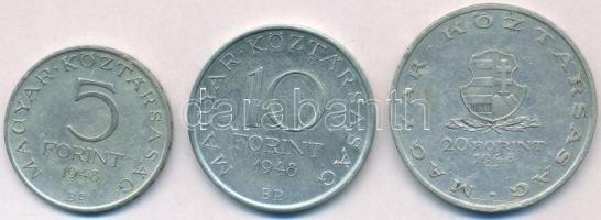 1948. 5Ft Ag "Petőfi" + 10Ft Ag "Széchenyi" + 20Ft Ag "Táncsics" - &qu...