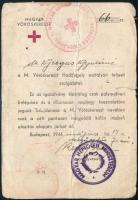 1946 Bp., A Magyar Vöröskereszt által kiállított igazolvány hadifogoly osztályon szolgálatot teljesítő személy részére