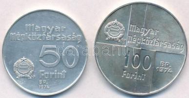 1974. 50Ft Ag + 100Ft Ag "MNB" T:BU 
Adamo EM44, EM45