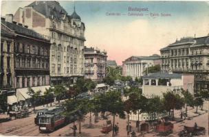 Budapest IX. Kálvin tér, Neuman László üzlete, villamos, Nemzeti Múzeum (EK)