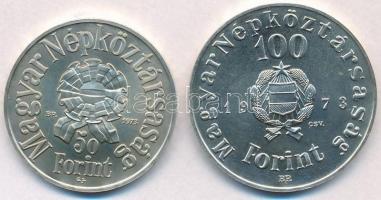 1973. 50Ft Ag + 100Ft Ag "Petőfi" pár T:BU
Adamo EM41, EM42