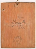 1901 Gyümölcsös fafaragás, hátulján feliratozva, a gyomai Iparostanonc-iskola pecsétjével, 17×13 cm