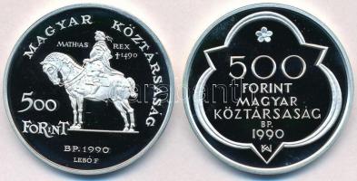 1990. 500Ft Ag "Mátyás király / Beatrix" + 1990. 500Ft Ag "Mátyás király / Buda"...