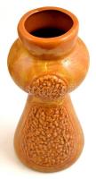 Dekoratív mázas kerámia váza, jelzés nélkül, hibátlan, m: 28,5 cm