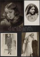 cca 1920-1940 12 db fotó magyar és külföldi színészekről, egy részük hátoldalán pecséttel jelzett, k...