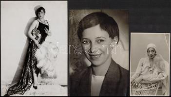 cca 1920-1940 12 db fotó magyar és külföldi színészekről, egy részük hátoldalán pecséttel jelzett, k...