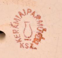 Festő kisfiú, kerámia figura, kézzel festett, jelzett (Kerámia Iparművész KSz), apró kopásokkal, m: ...