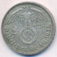 Német Harmadik Birodalom 1938D 2M Ag "Hindenburg" T:2,2- 
German Third Reich 1938D 2 Mark...