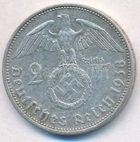 Német Harmadik Birodalom 1938A 2M Ag "Hindenburg" T:2
German Third Reich 1938A 2 Mark Ag ...