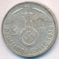 Német Harmadik Birodalom 1939F 2M Ag "Hindenburg" T:2 
German Third Reich 1939F 2 Mark Ag...