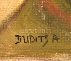 Dudits jelzéssel: Merengő, olaj, farost, kis sérülésekkel, 72×60 cm