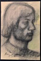 Gulácsy jelzéssel: Férfi portré, szén, papír, 41,5×28,5 cm