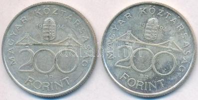 1994. 200Ft Ag "Deák Ferenc" (2x) T:2