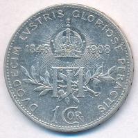 Ausztria 1908. 1K Ag "Ferenc József - Jubileum" T:2 Austria 1908. 1 Corona Ag "Franz ...