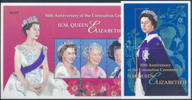 II. Erzsébet koronázásának 50. évfordulója kisív + blokk, 50th anniversary of Elizabeth II.' coronation minisheet + block