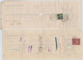 Budapest / Kispest / Aszód / Szeged 1907-1938. 10db-os vegyes váltó és díjkötelezvény tétel, mind ki...