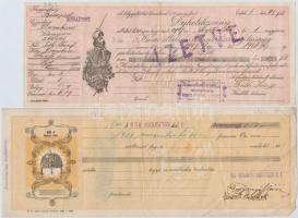 Budapest / Kispest / Aszód / Szeged 1907-1938. 10db-os vegyes váltó és díjkötelezvény tétel, mind ki...