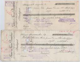 Budapest / Vác 1926-1933. 10db-os vegyes váltó tétel, mind kitöltött vagy félig kitöltött, váltóbély...