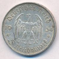 Német Harmadik Birodalom 1934F 5M Ag "Náci hatalom első évfordulója" T:2
German Third Rei...
