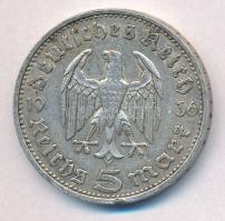 Német Harmadik Birodalom 1936E 5M Ag "Hindenburg" T:2,2- ph.
German Third Reich 1936E 5 M...