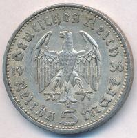 Német Harmadik Birodalom 1936A 5M Ag "Hindenburg" T:2,2- kis ph.
German Third Reich 1936A...