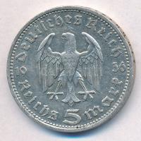 Német Harmadik Birodalom 1936D 5M Ag "Hindenburg" T:2,2-
German Third Reich 1936D 5 Marks...
