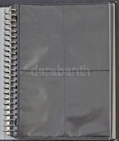 Fekete bőr képeslapalbum 160 férőhellyel / Black leather postcard album for 160 postcards (27 cm x 3...