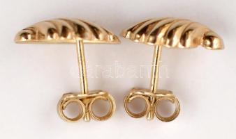 Arany (Au.) 14 K kagylós fülbevaló, jelzett, nettó:1,1 g