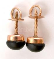 Arany (Au.) 14 K fülbevaló szintetikus kővel, jelzett, bruttó: 1 g