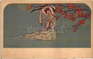 6 db RÉGI megíratlan olasz művészlap, Zandrino aláírásával / 6 pre-1945 unused Italian art postcards...