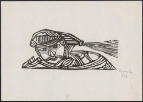 Perei Zoltán (1913-1992): Fejek. 8 db kisgrafika. Fametszet, papír, jelzettek, különböző méretben