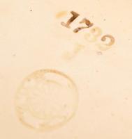 cca 1900 Rudolf Ditmar Znaim historizáló fali órakeret, kézzel festett fajansz, restaurált, jelzett ...