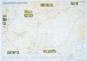 2004 Magyar borvidékei, Stiefel térkép, gyűrött, 98x70 cm