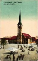 Érsekújvár, Nové Zámky; Római katolikus templom, piaci vásár / church, market