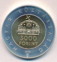 1999. 3000Ft Ag "Az államalapítás 1000. évfordulója" tanúsítvánnyal, dísztokban T:BU Adamo...