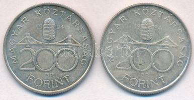 1994. 200Ft Ag "Deák Ferenc" (2x) T:2