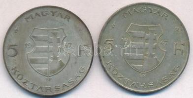 1947. 5Ft Ag "Kossuth" (2x) T:2- patina