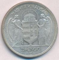 1930. 5P Ag "Horthy jobbra" T:2 
Adamo P8