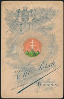 1896 Babaportré, keményhátú műtermi fotó Elbl és Pietsch budapesti műterméből, 16x10 cm